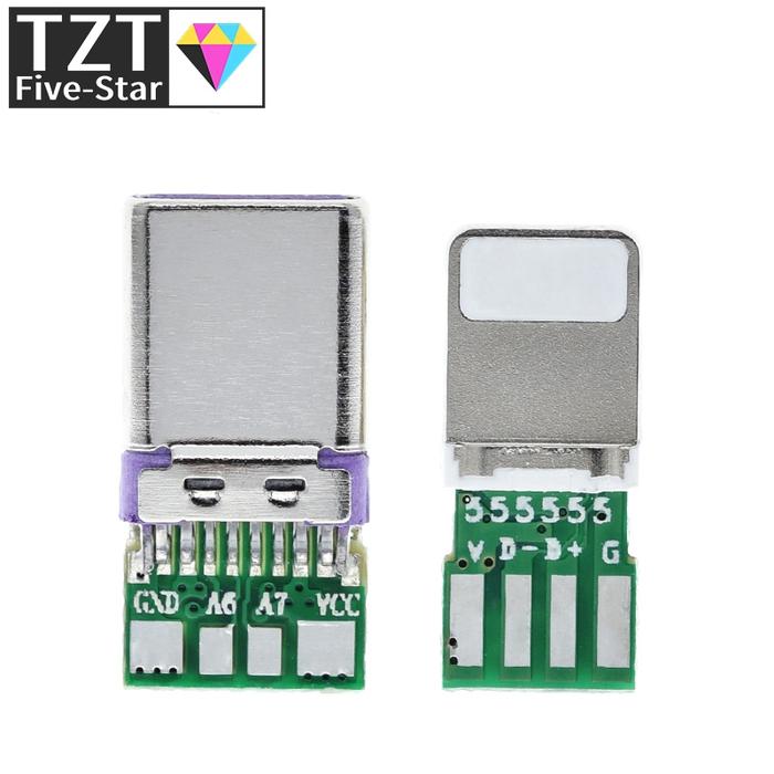 DC5V 2.5A Type-C USB Connector With 4Pin PCB To Lightning 8Pin USB With 4Pin PCB For Apple Iphone Da