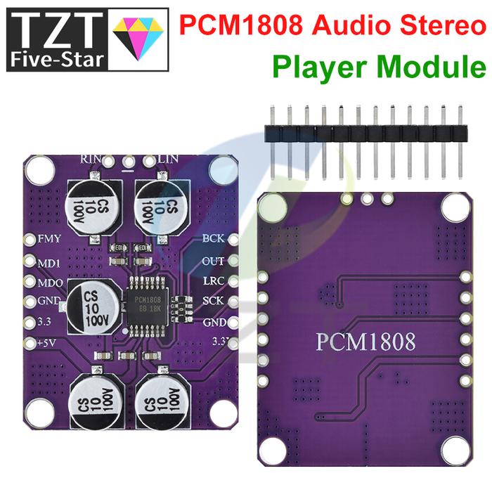 PCM1808 105dB SNR Audio Stereo ADC Single-Ended Analog-Input Decoder 24bit Amplifier Board Player Mo