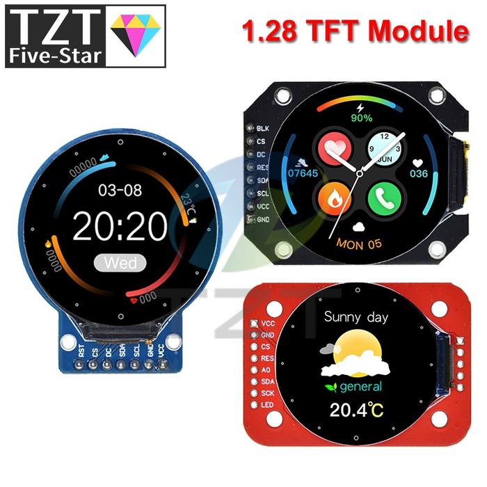 TFT Display 1.28 Inch TFT LCD Display Module Round RGB 240*240 GC9A01 Driver 4 Wire SPI Interface 24