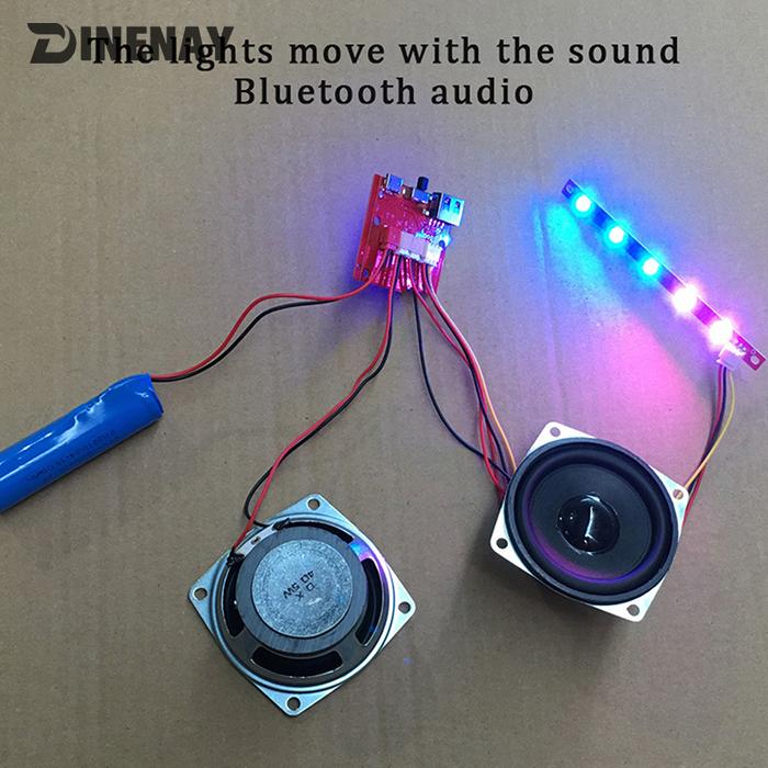 Wireless Electronic Speaker Module PCB With Amplifier Mp3 Decoder FM Radio Audio Circuit Board LED D