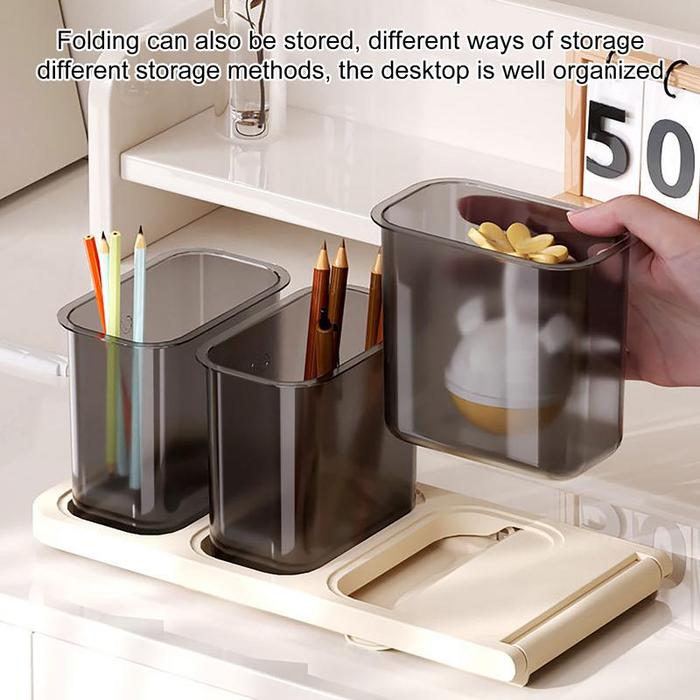 Desktop Pen Organizer Desktop Storage Box Angled Art Supply Storage Organizers Large Capacity Deskto