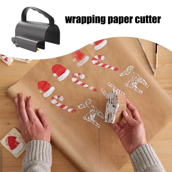 Wrapping Paper Roll Cutter With Handle Christmas Wrapping Paper Cutter Tool Holiday Wrapping Paper C