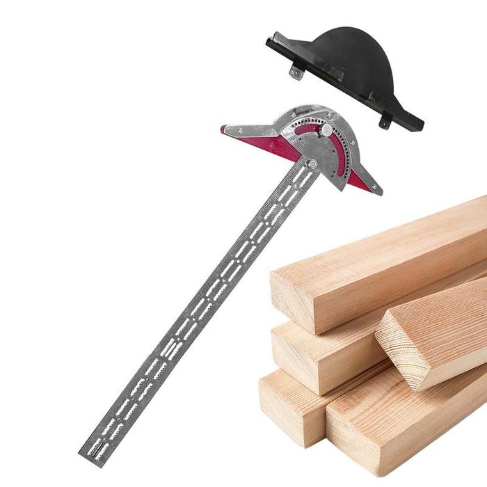 Woodworking Edge Ruler Angle Finder & Protractor For Precision Adjustable Carpentry Ruler Multipurpo