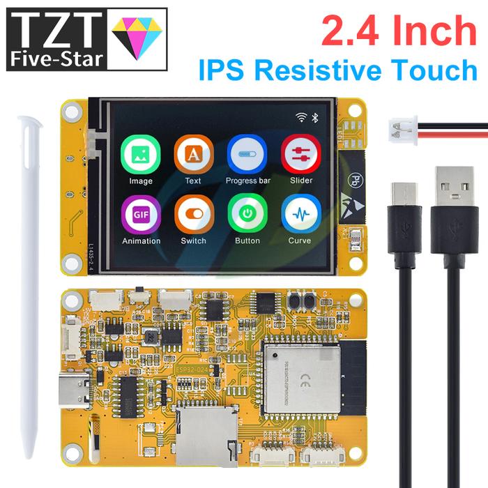 TZT ESP32 LVGL WIFI&Bluetooth Development Board 2.4 inch LCD TFT Module 240*320 Smart Display Screen