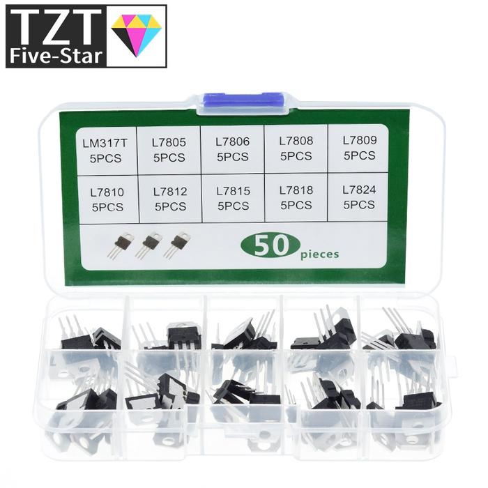 LM317T L7805 L7806 L7808 L7809 L7810 L7812 L7815 L7818 L7824 Transistor Assortment Kit 10value*5pcs 