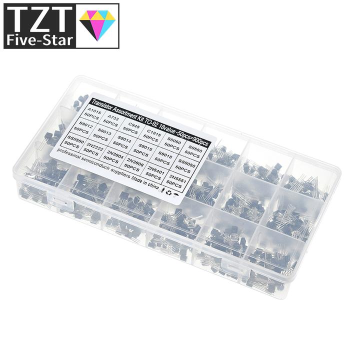 900Pcs/box 18Values TO-92 Transistor Assortment Kit A1015 2N2222 C1815 S8050 2N3904 2N3906 S9012 NPN