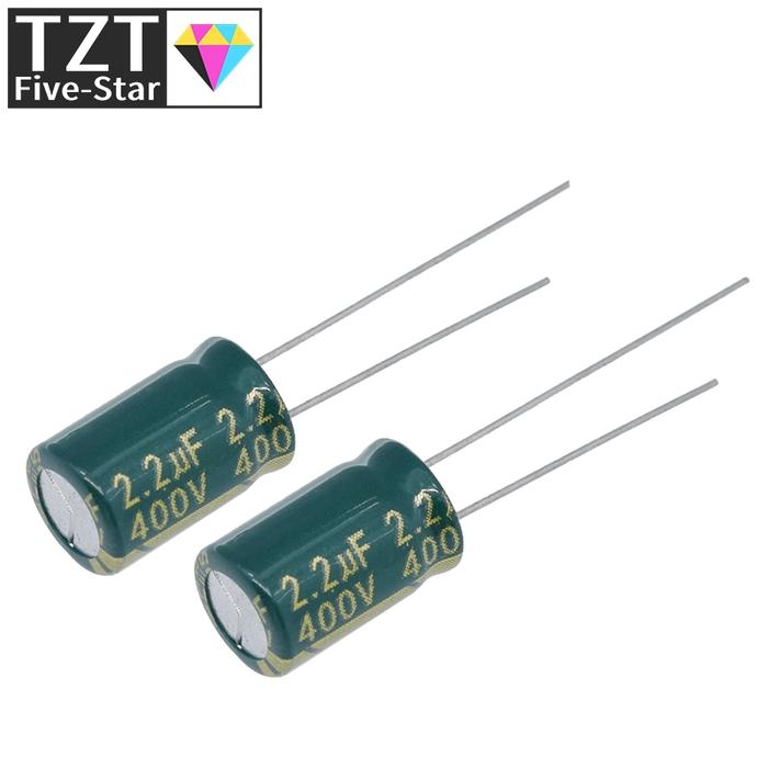 20PCS Higt quality 400V2.2UF 8*12mm 2.2UF 400V 8*12 Electrolytic capacitor