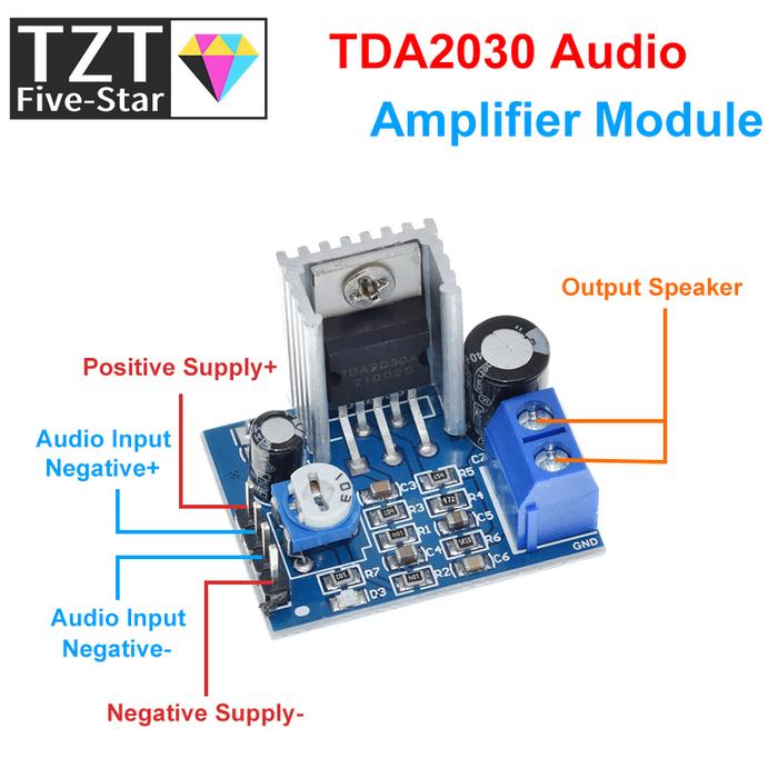 TZT TDA2030 Module Power Supply TDA2030 Audio Amplifier Board Module TDA2030A 6-12V Single