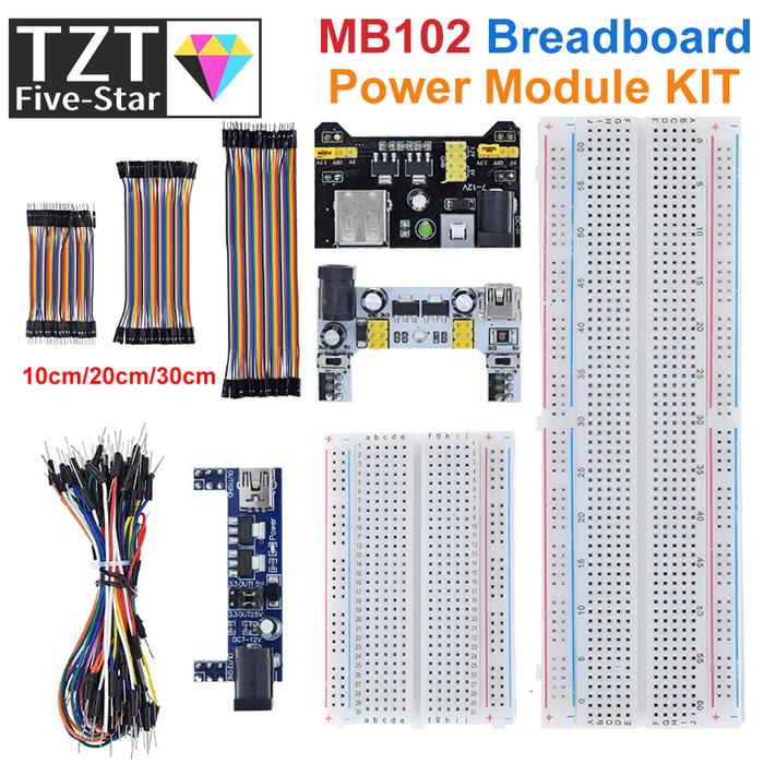 TZT NEW MB-102 MB102 Breadboard 400 830 Point Solderless PCB Bread Board Test Develop DIY for arduin