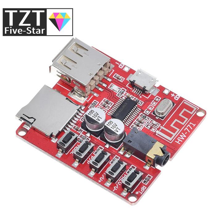 TZT New Bluetooth decoder board MP3 lossless car speaker amplifier modified Bluetooth 4.1 circuit bo