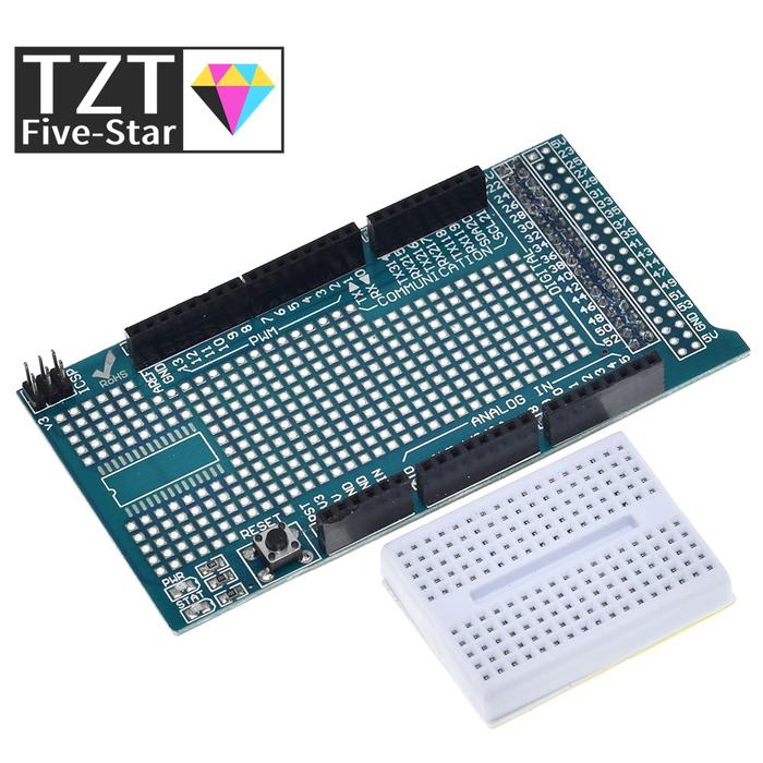 MEGA 2560 R3 Proto Prototype Shield V3.0 Expansion Development Board + Mini PCB Breadboard 170 Tie P