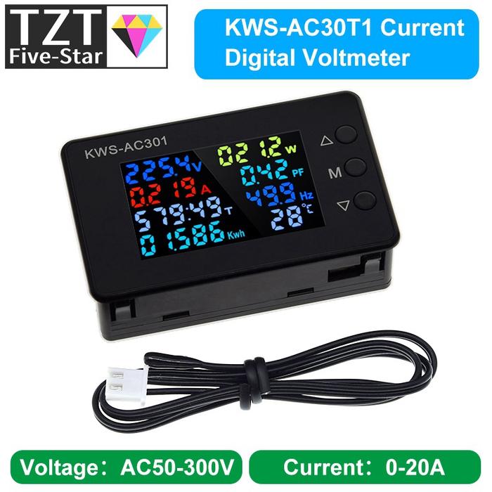 KWS-AC301 Wattmeter Power Meter Voltmeter AC 50-300V Voltage 50-60HZ Power Analyzers LED AC Electric