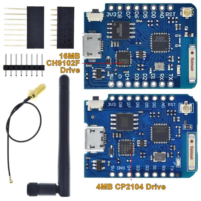 WEMOS D1 Mini Pro 4M 16M Bytes External Antenna Connector NodeMCU Based ESP8266 ESP-8266EX CP2104 WI