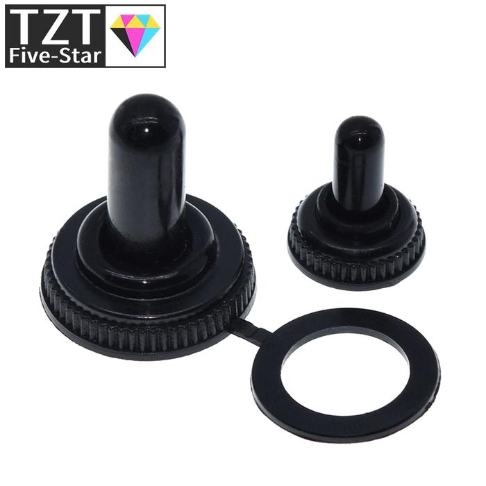 10Pcs 6mm Shaft Hole Mini MTS Toggle Switch Water Dust Proof Cap Rubber Boot Cover WPC-05 Black M12x