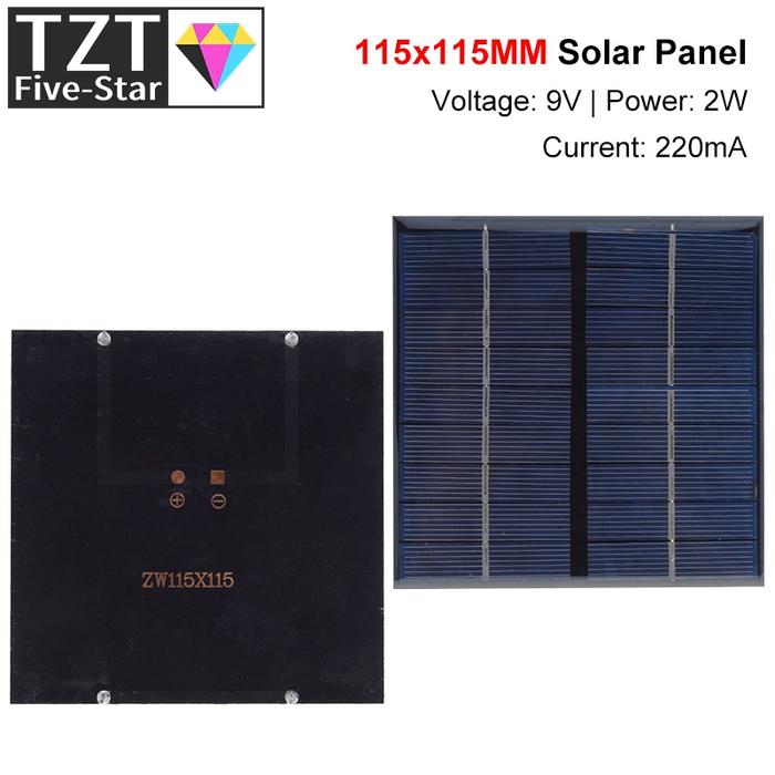 9V 2W 220MA Solar Panel 115X115MM Mini Solar System DIY For Battery Cell Phone Chargers Portable Sol