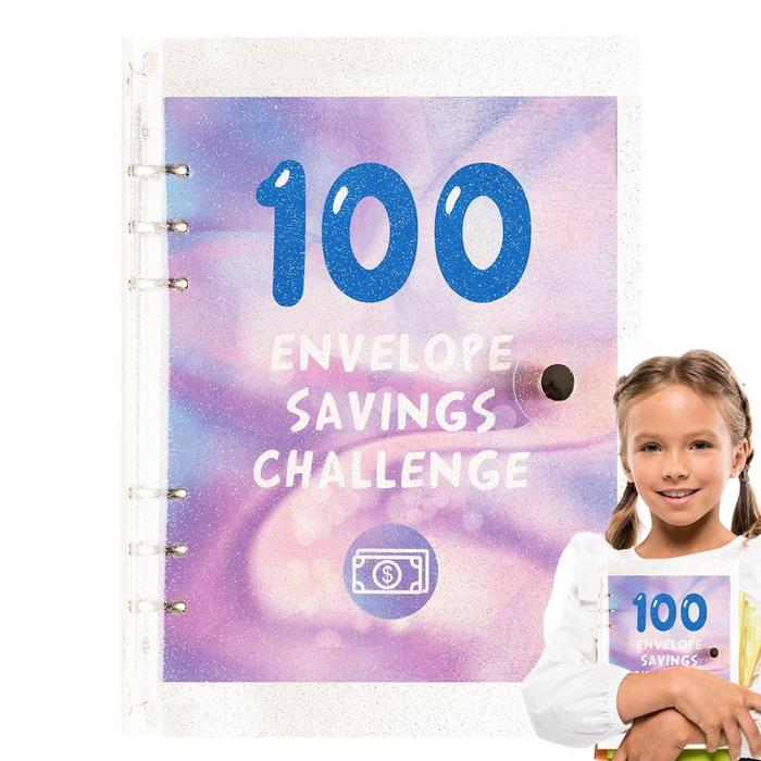 100 Envelopes Money Saving Challenge Loose-Leaf Financial Planner Reusable A5 Budgeting Book Waterpr