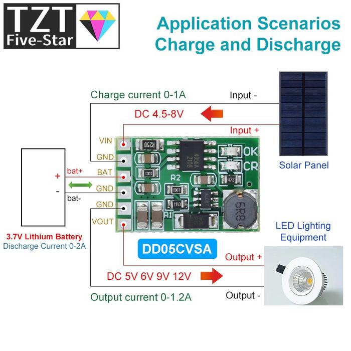 3.7V 4.2V Charger & 5V 6V 9V 12V Discharger Board DC DC Converter Boost Module for diy UPS mobile po
