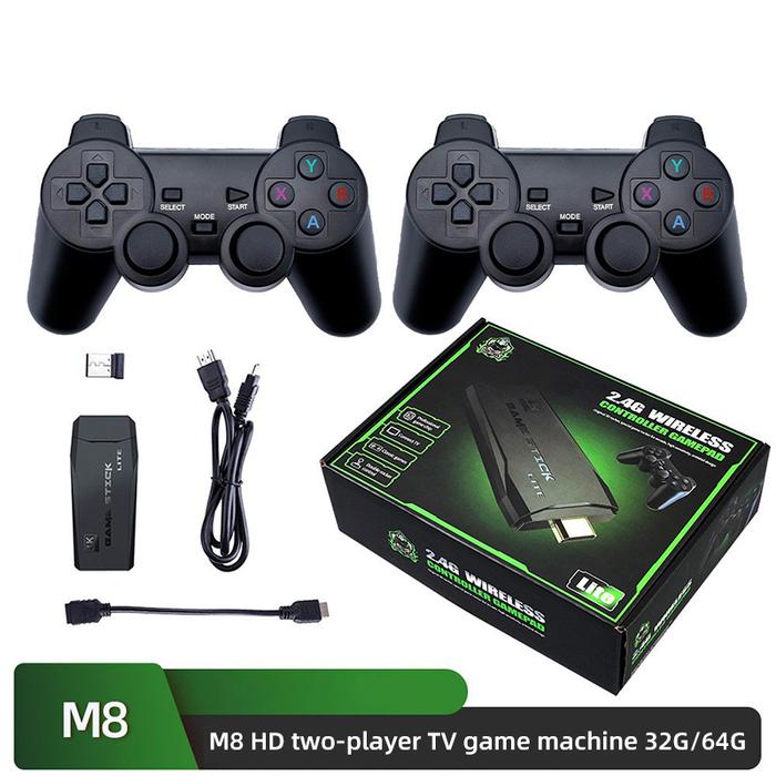 M8 Video Game Console 2.4G Dual Wireless Handle Game Stick 4K 10000 Game 64 32GB Retro Game Christma