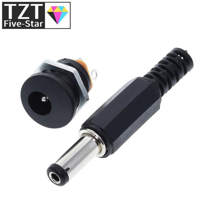 TZT 10Pcs DC-022 5.5-2.1 / 5.5 x 2.1mm DC Power Socket/ DC Connector Panel Mounting DC022