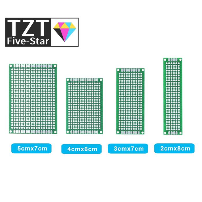 1SET=4pcs 5x7 4x6 3x7 2x8cm double Side Copper prototype pcb Universal Board Fiberglass board for Ar
