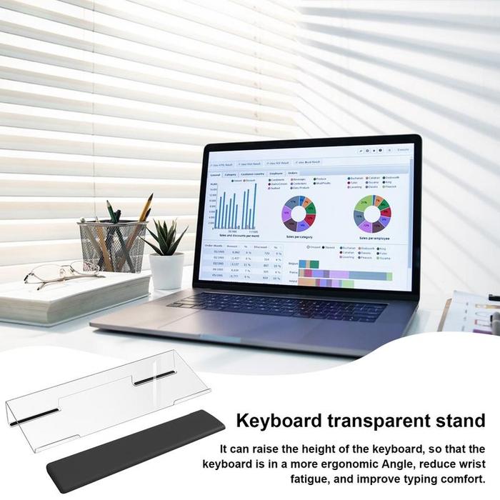 Keyboard Stand For Desk Acrylic Computer Keyboard Holder With Wrist Rest Keyboard Stand Clear Keyboa