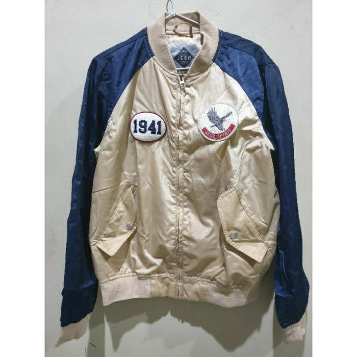 Jaket Varsity Bomber Jeep Keren | Setara size L | Lingkar Dada 106 | Panjang 63 | Cocok untuk TB 160