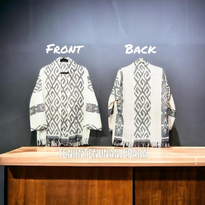 NEW Outer Tenun Kimono Unisex Pria Wanita Full Kain Tenun