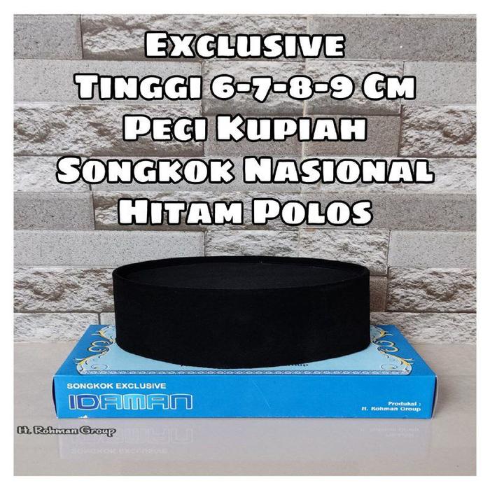 peci hitam pendek tinggi 6cm 7cm 8cm peci hitam polos tinggi 6cm 7cm