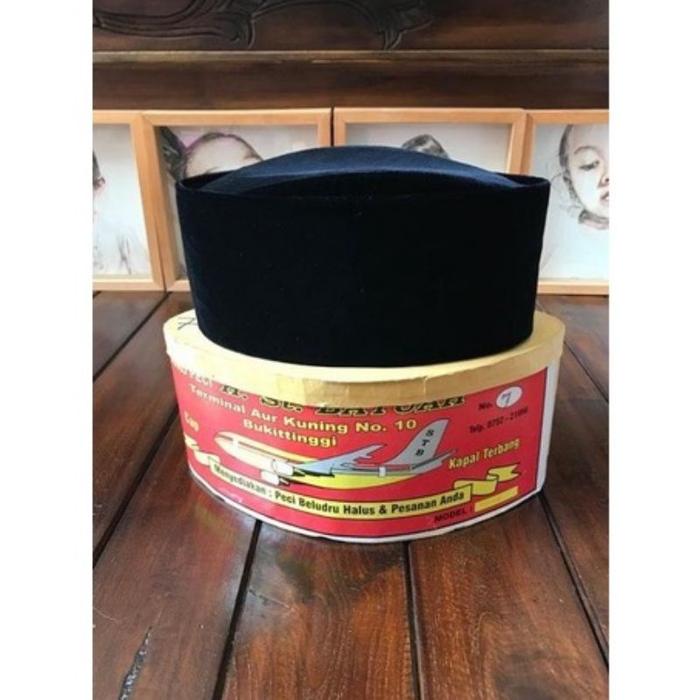 Kopiah Peci Padang Hitam Polos-kopiah peci Padang Bludur Premium-peci