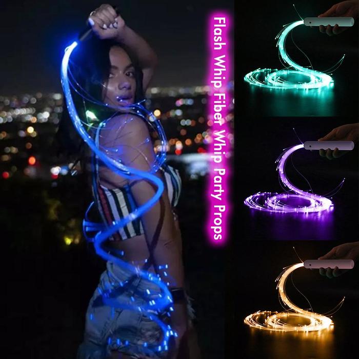 NEW 360° LED Fiber Optic WhipSwivel Super Bright Optical Hand Rope Light-up Pixel Whip Flow Toy Danc