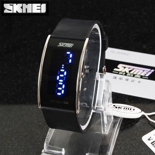 JUAL JAM TANGAN LED PRIA OAKLEY SKMEI PENTAGON 0805 HITAM ORIGINAL
