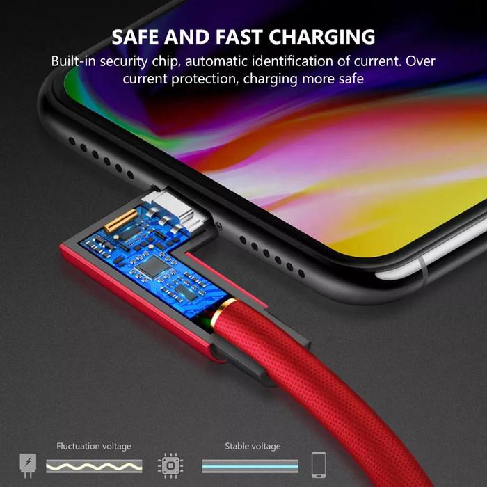 Kabel Data Elbow Fast Charging Charger Carger Cable Kabel Data Cas Hp