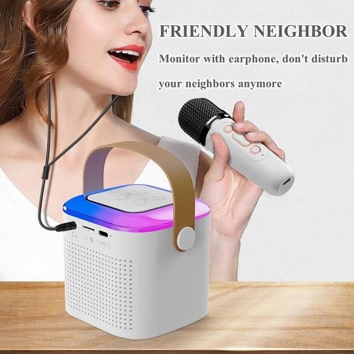 Speaker Karaoke Mini Portable 1 2 Mic Mik Spiker Speker Audio Sound