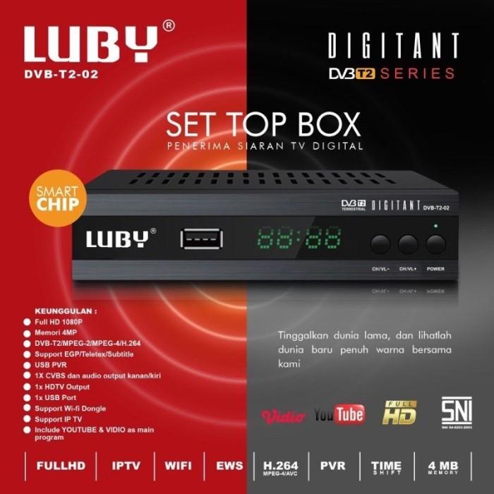 SET TOP BOX LUBY DVB T2-02 TV SIARAN DIGITAL RECEIVER STB BISA YOUTUBE