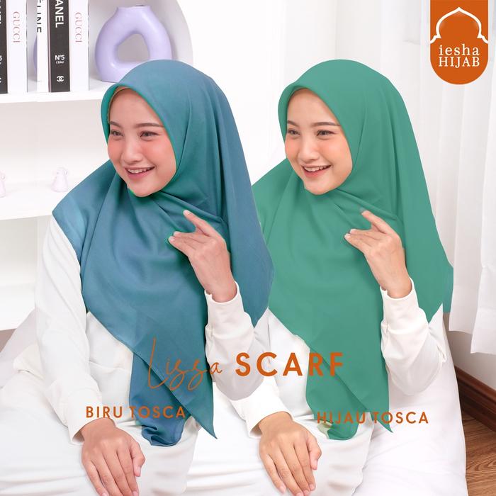 Lissa Scarf Pkk Hijau Tosca Biru Tosca -Hijab Bella Square Polycotton Poton Jahit Tepi Rapi Iesha Hi