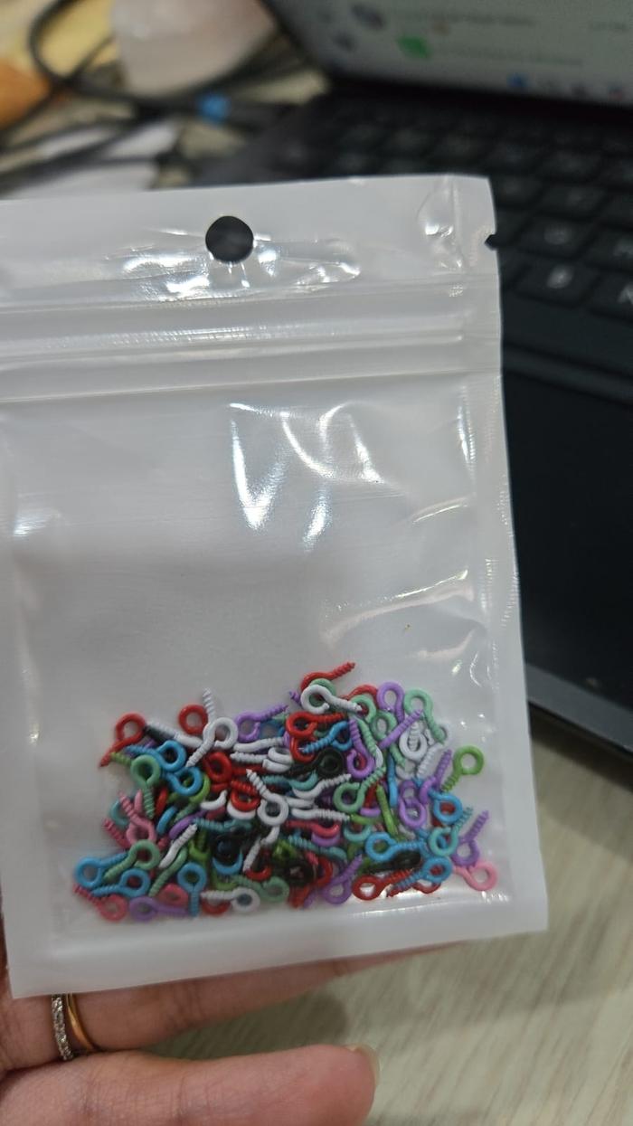 Paku Ulir WARNA WARNI MIX Gantungan Kunci Skrup 10mm 144pcs