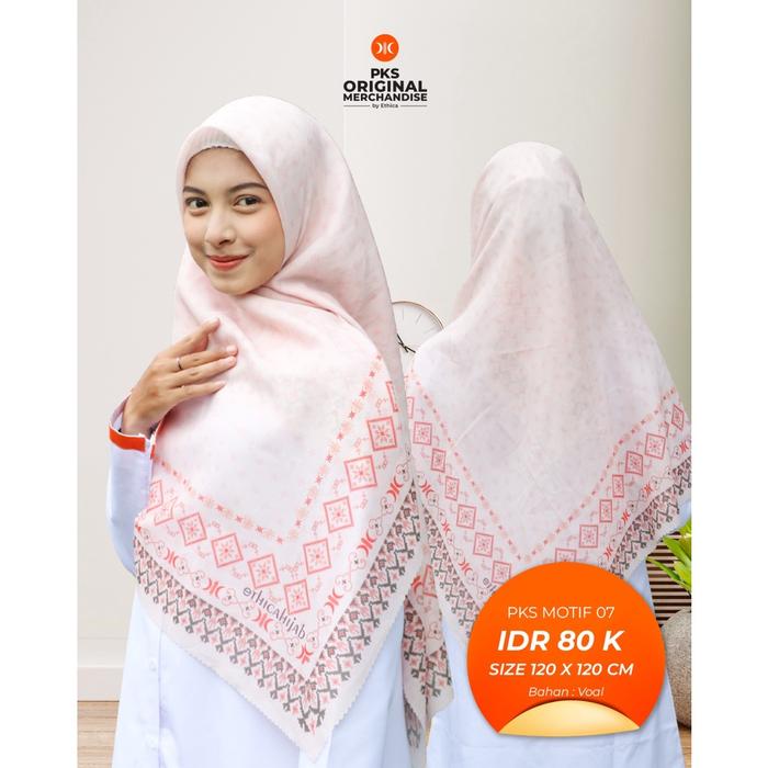 Ethica Hijab Segi Empat Voal Pks I Hijab Partai Pks Motif 07 120*120