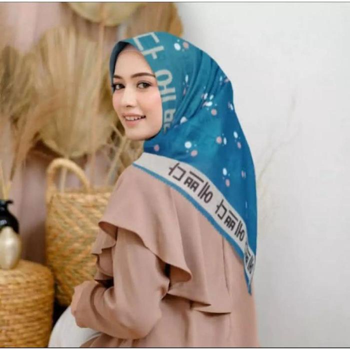 Jilbab Korea/ Korean Style/ Koran Viral/ Segi Empat/ Printing Sublim