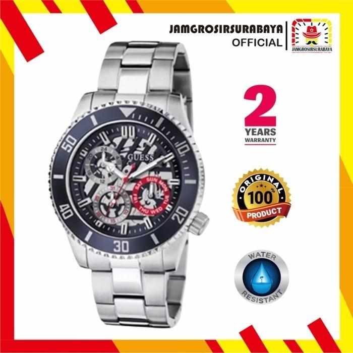 Jam Tangan Pria Guess GW0488G1 Stainless Steel Strap Original