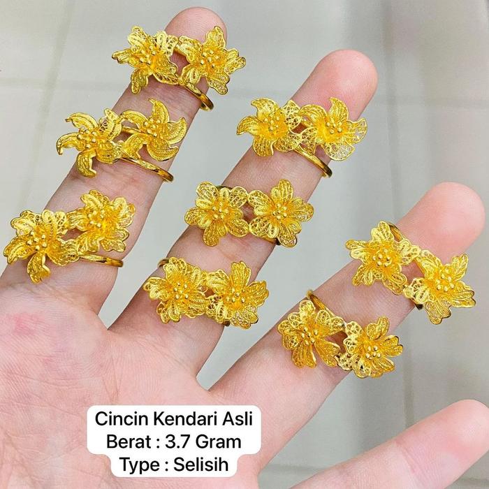 Cincin anak dan dewasa emas asli kadar 875 model bunga kendari anak dan dewasa emas asli 3.5 g gr gr