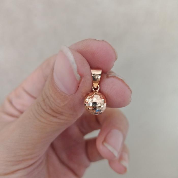 liontin kalung anak dan dewasa emas asli kadar 700 70% 16k 22 surabaya 0,5gram bulat bola ukir penuh