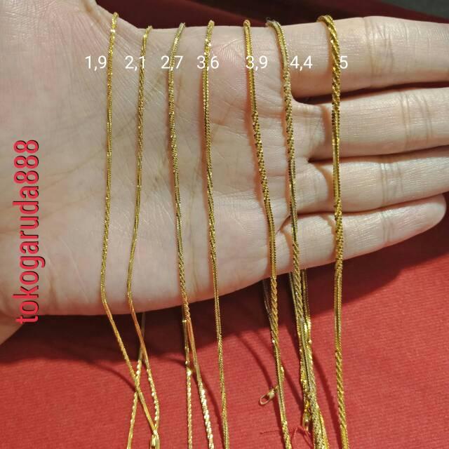 Rantai kalung anak dan dewasa emas asli kadar 700 22 70% new drill surabaya 1 2 3 g gr gram cantik m