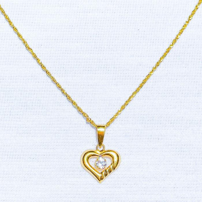 Liontin kalung anak dan dewasa emas asli kadar 700 70 16k love permata mainan rantai tambang setenga