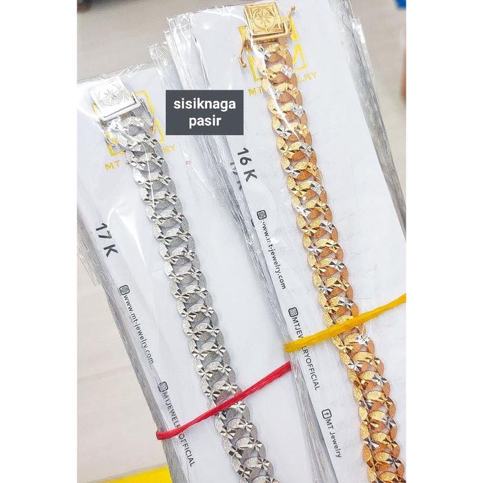 Gelang anak dan dewasa emas asli kadar 700 70 16k 750 75 17k sisik naga pasir rantai tangan pria wan