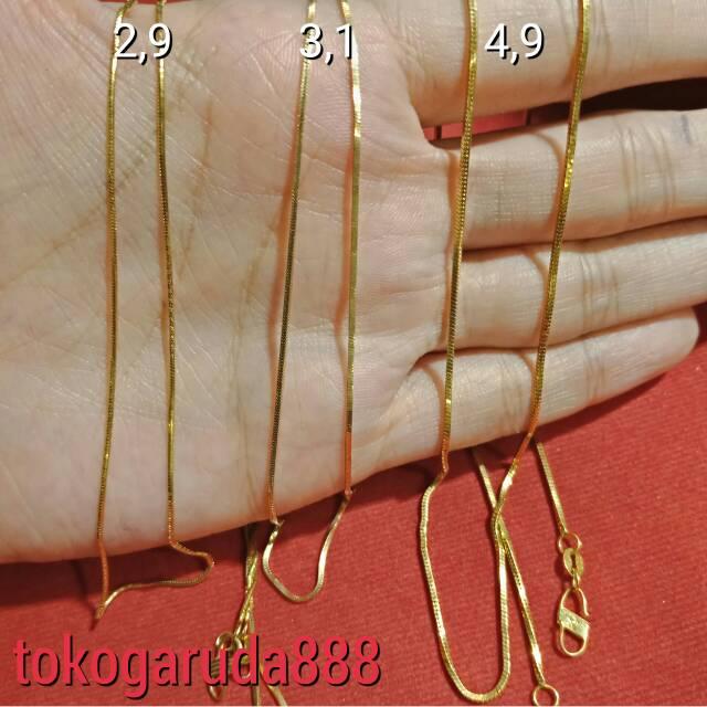 Rantai kalung anak dan dewasa emas asli kadar 700 22 70% itali italy polos 2 3 5 g gr gram kasandra 