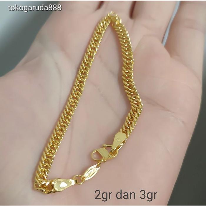 Rantai tangan ANAK emas asli kadar 700 70 16k rante gosok papan sisik naga holo lipan gelang pendek