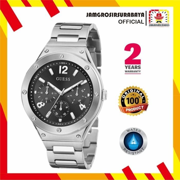 Jam Tangan Pria Guess GW0454G1 Silver-Tone Multifunction Original