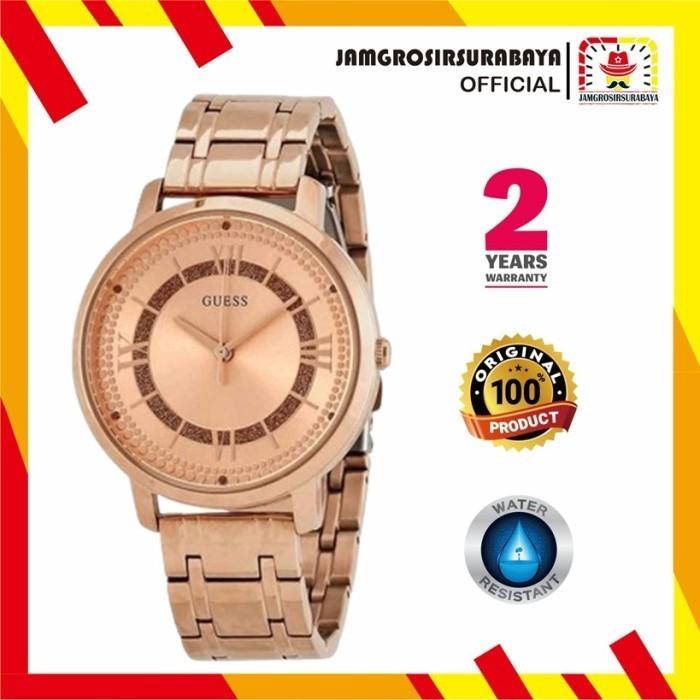 Jam Tangan Wanita Guess W0933L3 Montauk Rose Dial Rose Gold Original