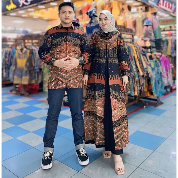 COUPLE OUTER GAMIS BATIK BAHAN DOLBY PREMIUM THAMRIN CITY
