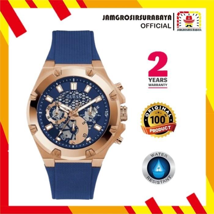 Jam Tangan Pria Guess GW0334G3 Silicone Strap Original Garansi 2 Tahun